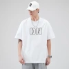New pure cotton men's short-sleeved T-shirt, summer half-sleeved printed top, round neck, trendy and fashionable brand, versatile T-shirt details Picture